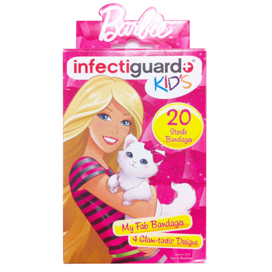 Bandaid Infectiguard Barbie Bandages Kids 20 Pieces