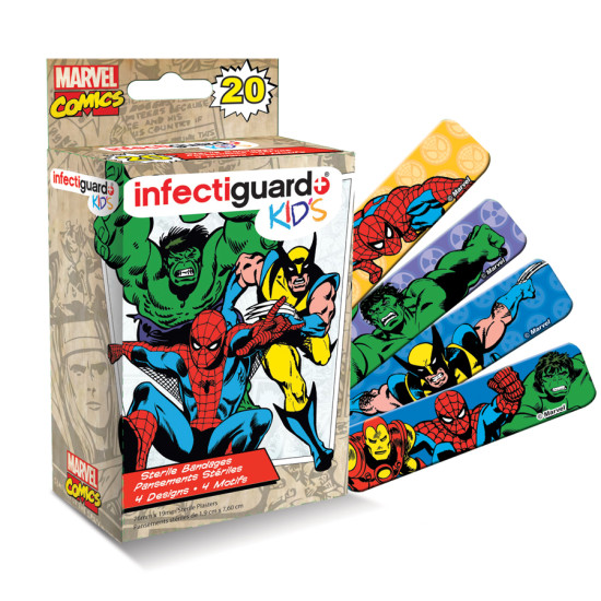 Bandaid Infectiguard Marvel Kids 20 Pieces