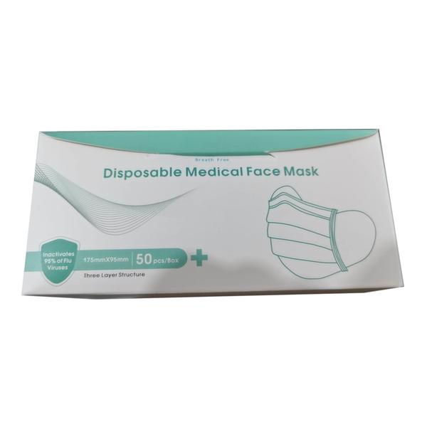 Breathe Free Disposable 3-ply Medical Surgical Face Mask 50 Pieces