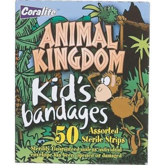 Coralite Kids Animal Kingdom Bandaid 50 Pieces