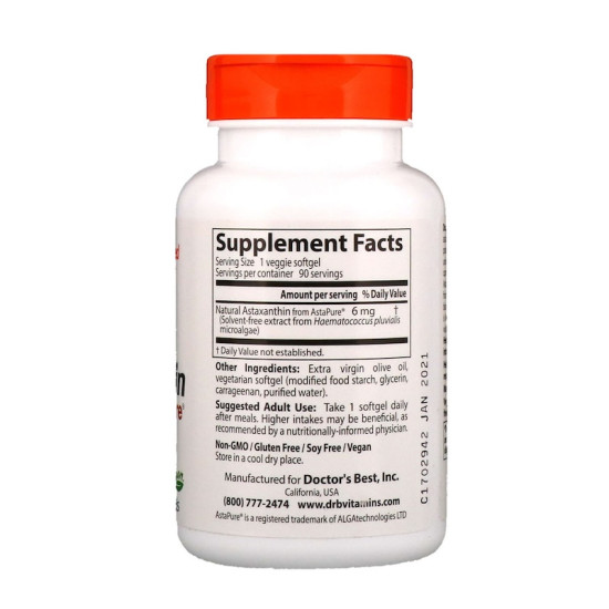 Doctor's Best Astaxanthin 6mg 90 Softgels