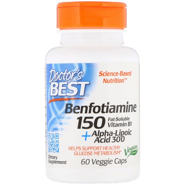 Doctor's Best Benfotiamine 150 + Alpha-Lipoic Acid 300 60 Capsules