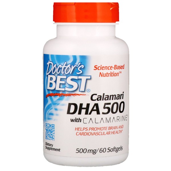 Doctor's Best DHA 500 from Calamari 500mg 60 Softgels
