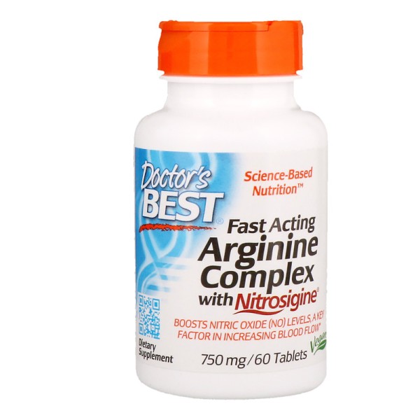 Doctor's Best Fast Acting Arginine Complex 750mg 60 Tablets