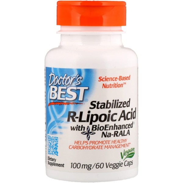 Doctor's Best Stabilized R-Lipoic Acid 100mg 60 Capsules