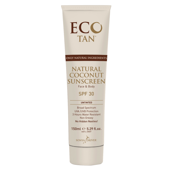 Eco Tan Natural Coconut Sunscreen SPF30 150ml Tube