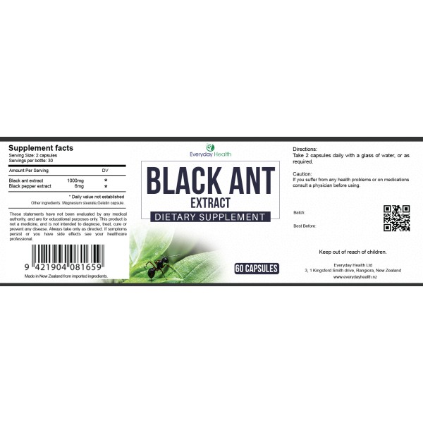 Everyday Health Black Ant Extract 60 Capsules