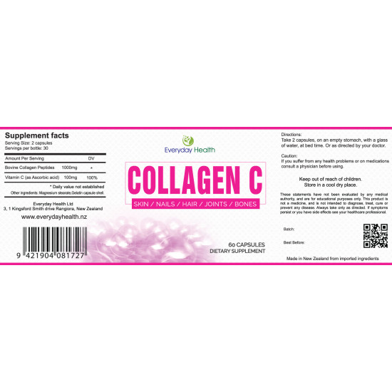 Everyday Health Collagen and Vitamin C 60 Capsules