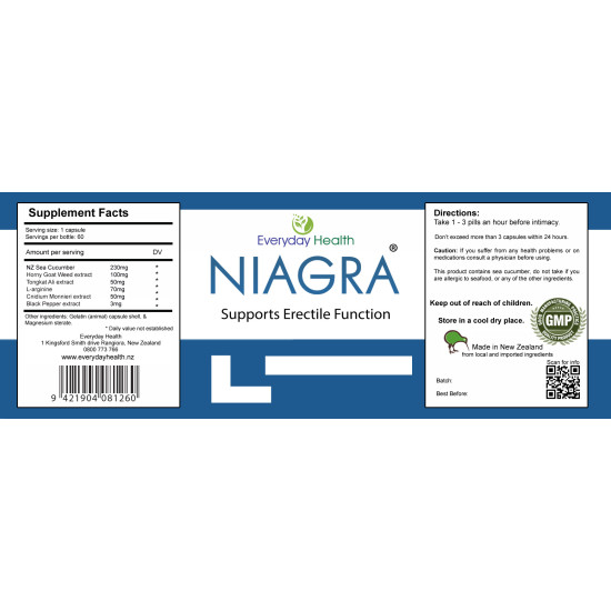 Everyday Health Niagra Erectile Health 60 Capsules