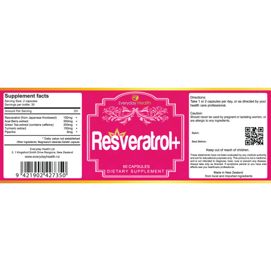 Everyday Health Resveratrol 60 Capsules