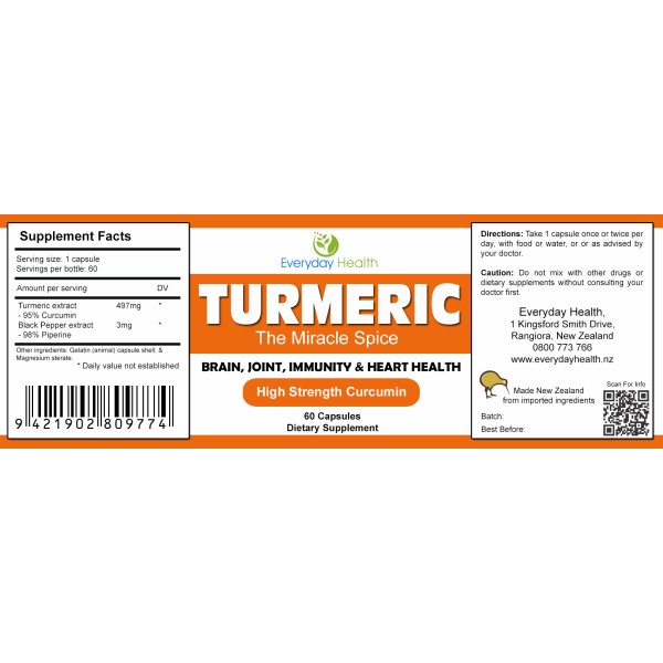 Everyday Health Turmeric Curcumin 60 Capsules