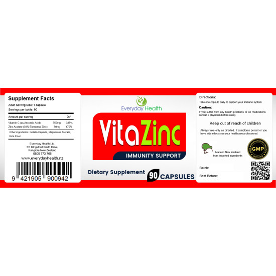 Everyday Health Vitamin C and Zinc 90 Capsules