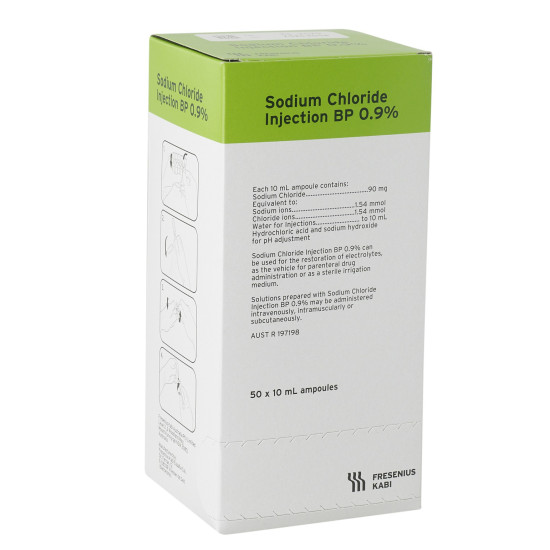 Sodium Chloride 0.9% - Saline for Injection 10ml Ampoules