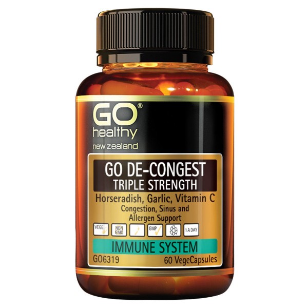 GO Healthy GO De Congest Triple Strength 60 Capsules