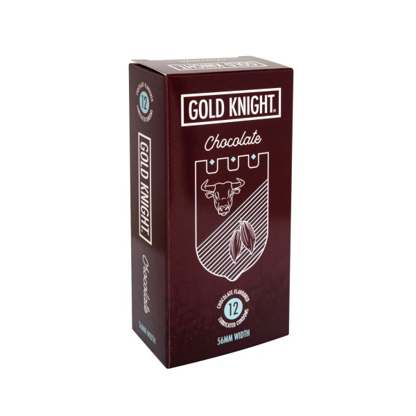 Gold Knight Condoms Chocolate Flavoured 56mm Width 12 PK