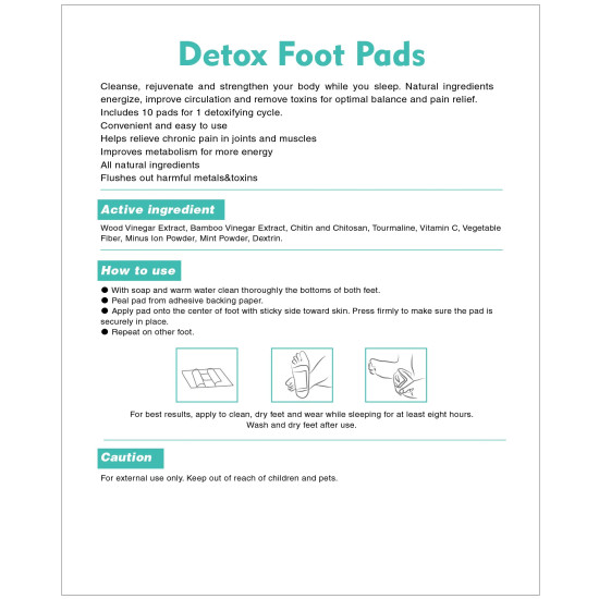 Detox Foot Pads Mint Patches