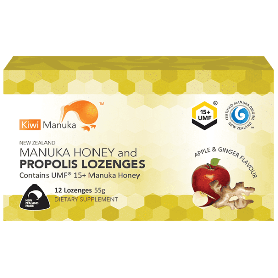 Kiwi Manuka Honey 12 Lozenges - Apple & Ginger