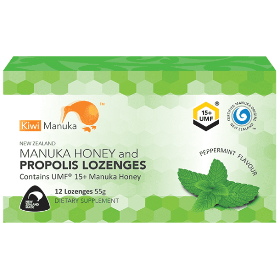 Kiwi Manuka Honey 12 Lozenges - Peppermint