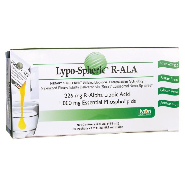 Livon Labs Lypo-Spheric R-Alpha Lipoic Acid 30 Pack