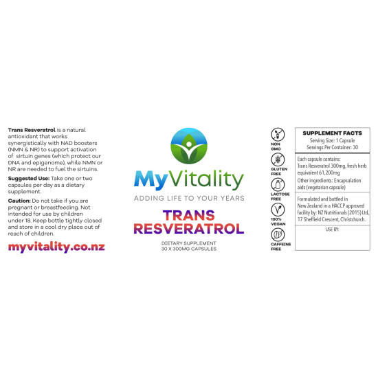 Trans Resveratrol 300mg - Top Quality Natural Antioxidant