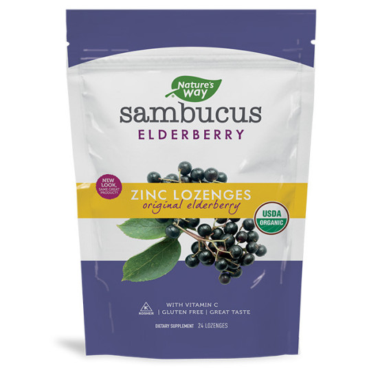 Nature's Way Organic Sambucus Zinc 24 Lozenges