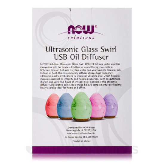 Now Foods Glass Swirl Ultrasonic USB Oil Diffuser