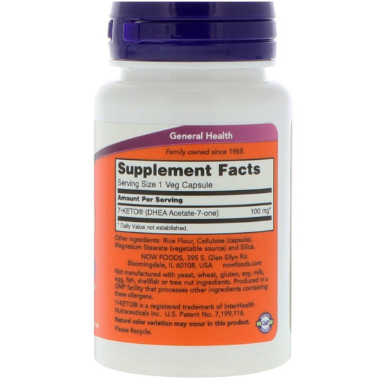 Now Foods 7-Keto DHEA 100mg 60 Capsules