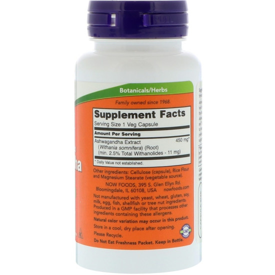 Now Foods Ashwagandha 450mg 90 Capsules