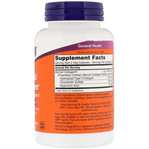 Now Foods BioCell Collagen Hydrolyzed Type 2 120 Capsules