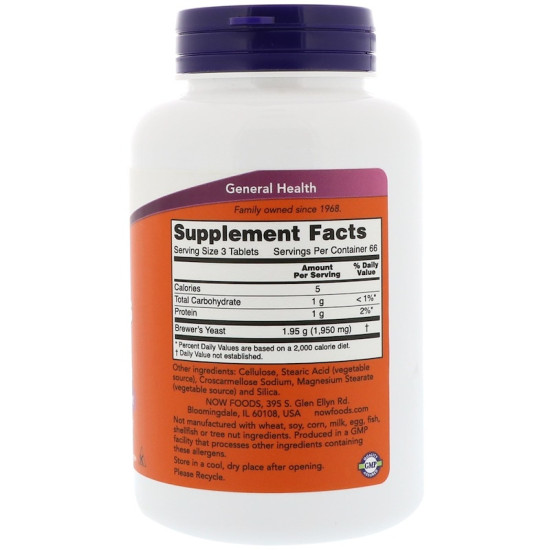 Now Foods Brewer's Yeast 650mg 200 Tablets