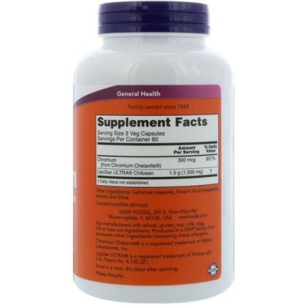 Now Foods Chitosan 500mg 120 Capsules