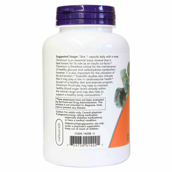 Now Foods Chromium Picolinate 200mcg 100 Capsules