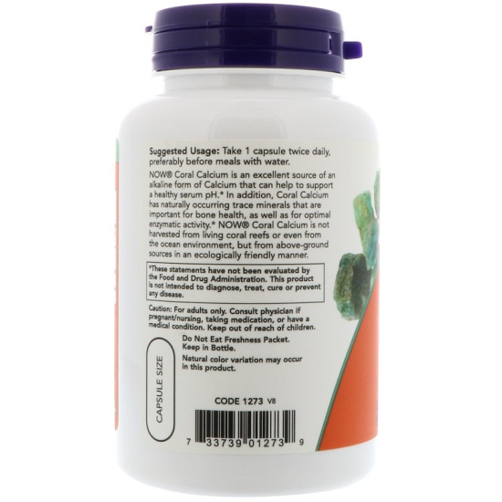 Now Foods Coral Calcium 1000mg 100 Capsules