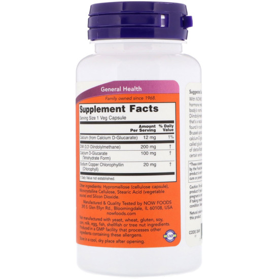 Now Foods Dim 200 Diindolylmethane 90 Capsules