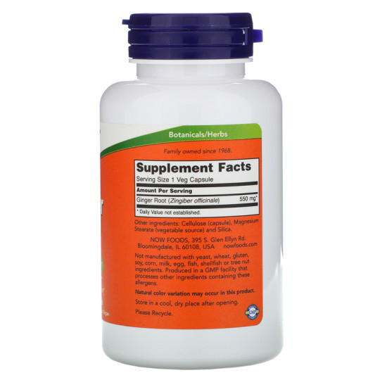 Now Foods Ginger Root 550mg 100 Capsules