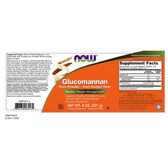 Now Foods Glucomannan Pure Powder 227g