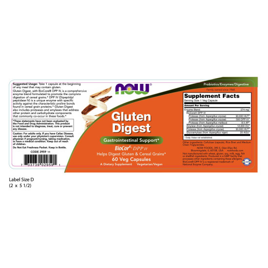 Now Foods Gluten Digest 60 Capsules