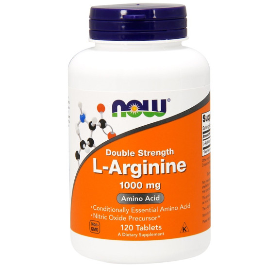 Now Foods L-Arginine Double Strength 1000mg 120 Tablets