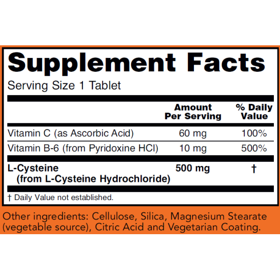 Now Foods L-Cysteine 500mg 100 Tablets