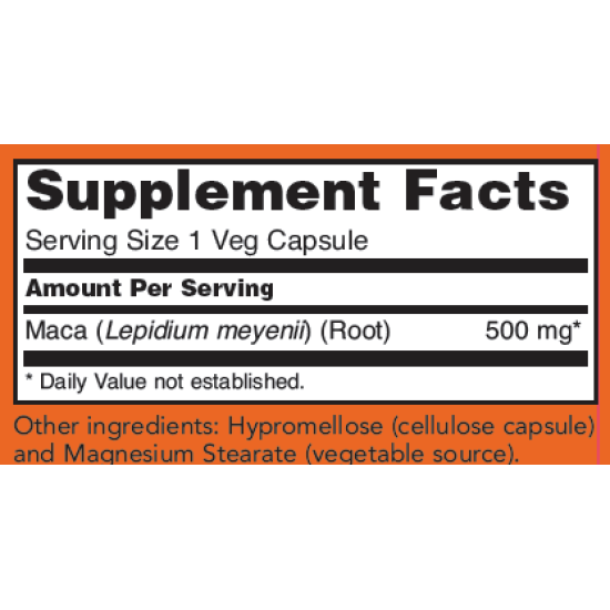 Now Foods Maca 500mg 100 Capsules