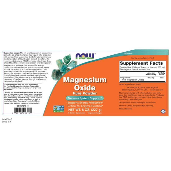 Now Foods Magnesium Oxide Powder 227g