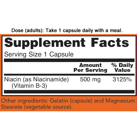 Now Foods Niacinamide 500mg 100 Capsules