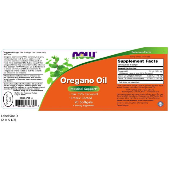 Now Foods Oregano Oil 90 Softgels