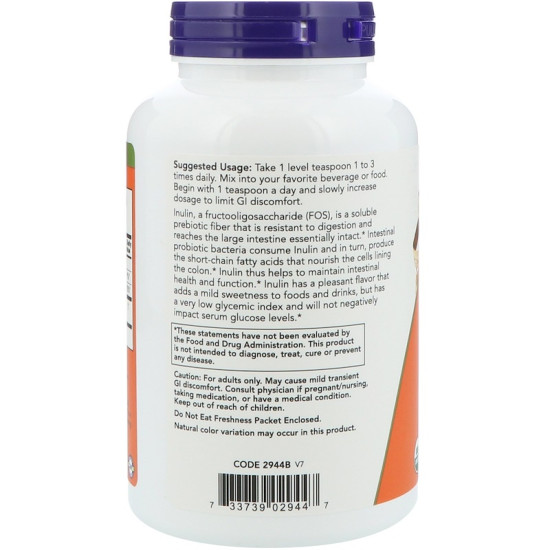 Now Foods Organic Inulin Prebiotic Powder 227g