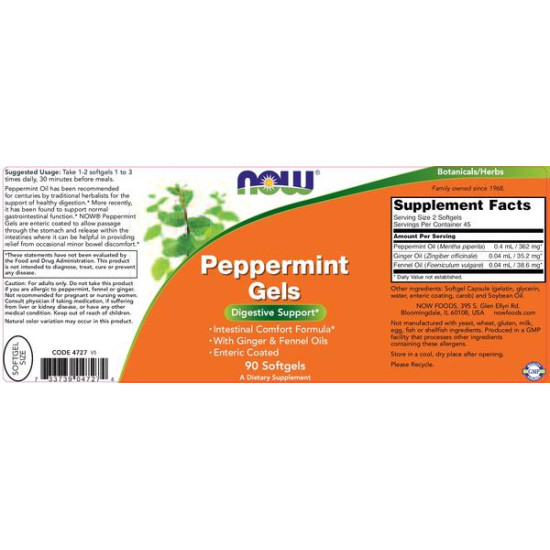 Now Foods Peppermint Gels 90 Softgels