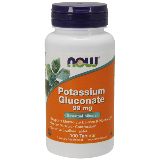 Now Foods Potassium Gluconate 99mg 100 Tablets