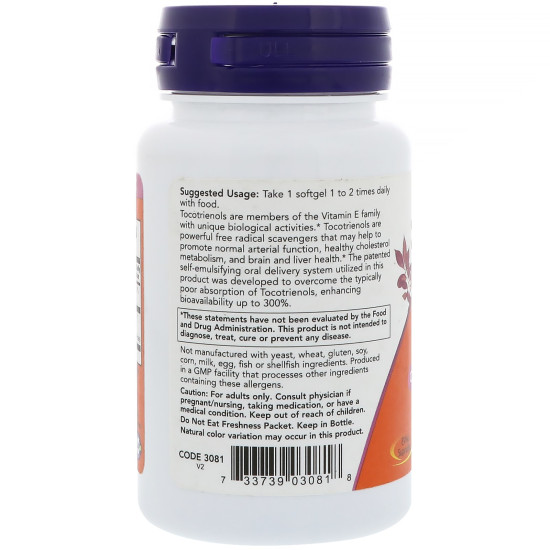 Now Foods Red Palm Tocotrienols 50mg 60 Softgels