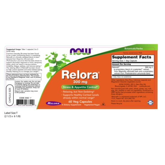 Now Foods Relora 300mg 60 Capsules