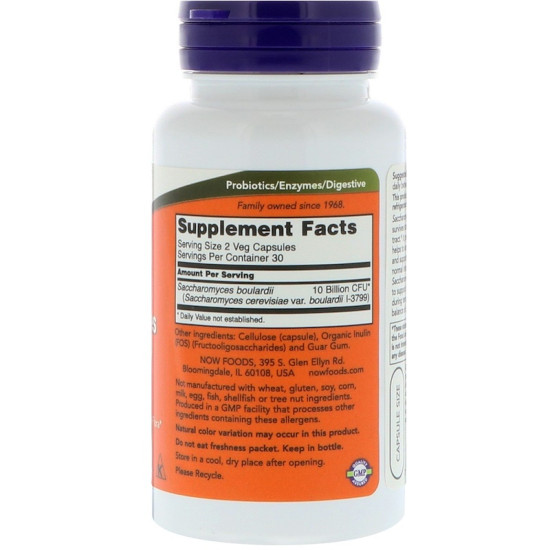 Now Foods Saccharomyces Boulardii 60 Capsules