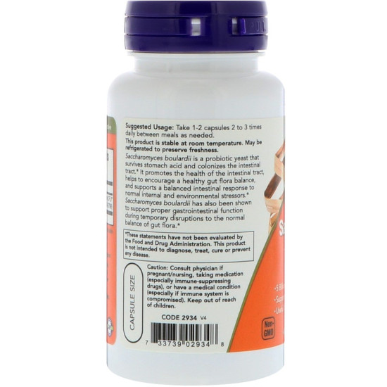 Now Foods Saccharomyces Boulardii 60 Capsules